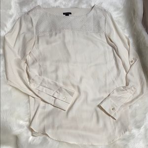 🎁Ann Taylor faux leather blouse